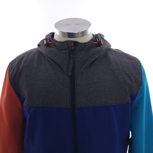 American Eagle Men's Size Large Color Block Blue Orange Full Zip Hooded Jacket - Picture 3 of 12